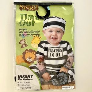 Infant Time Out Halloween Costume with Cap and Tattoo Sleeves